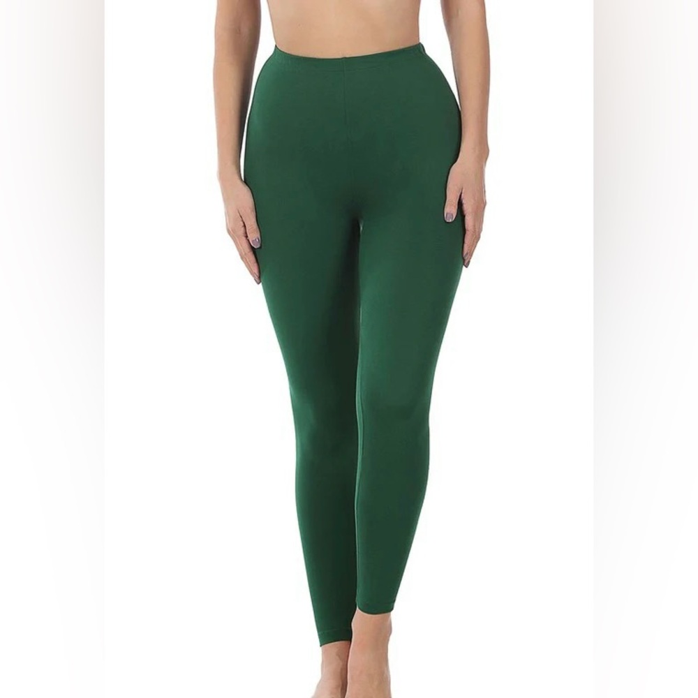Dark Green Microfiber Leggings